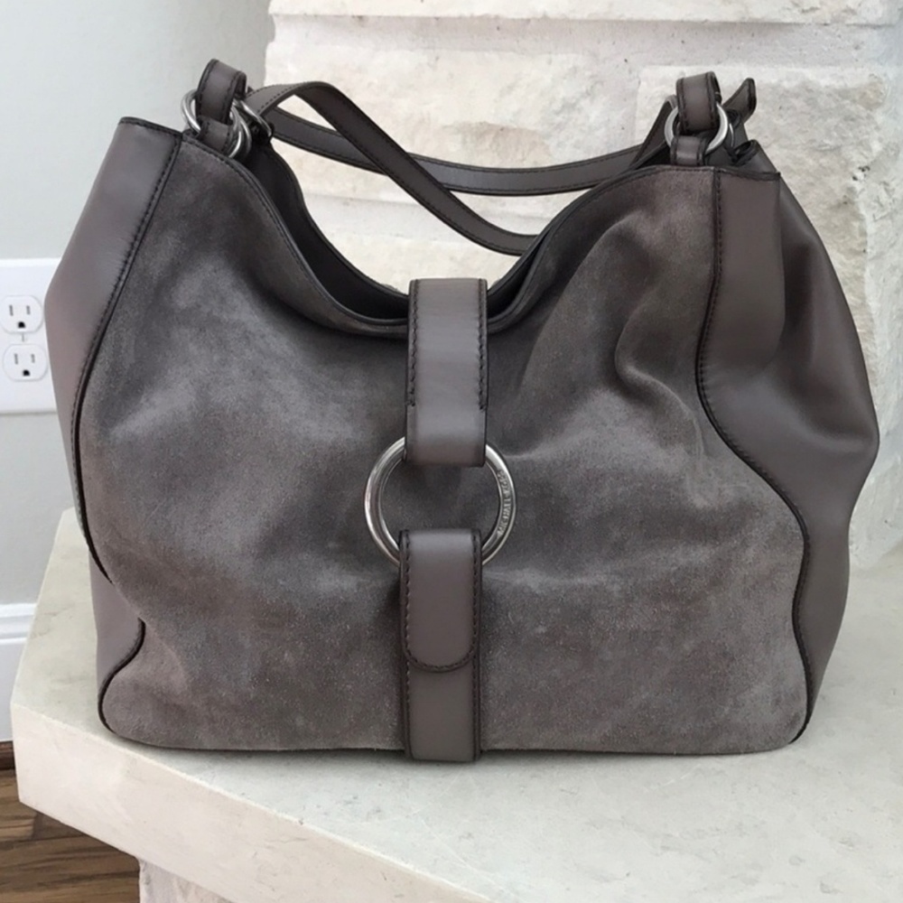 Michael kors suede with leather accents hobo